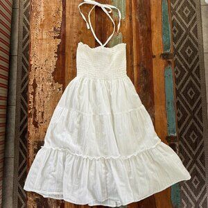 Club Z Collection White Smocked Tiered Garden Dress Size M